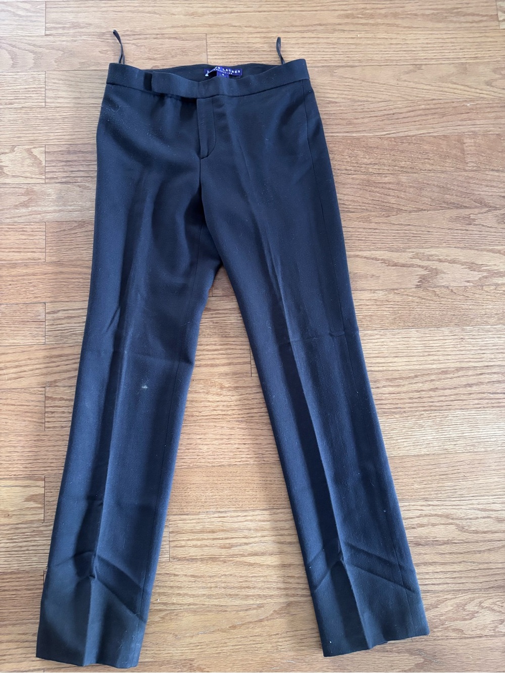 Ralph Lauren Purple Label Black Straight-Leg Dress Trousers